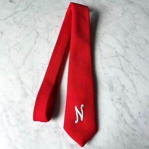 Vintage Nebraska Cornhusker Neck Tie Red White Embroidered N by Story Cravats